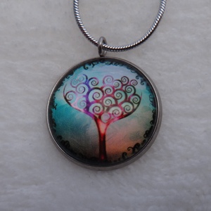 Életfa motívumos nemesacél nyaklánc - Meska.hu