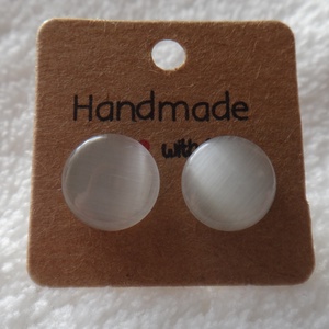 Elefántcsont színű nemesacél fülbevaló - Meska.hu