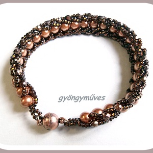 -50%KEDVEZMÉNY!!! Bronz csillogás karkötő, ékszer, ékszerek, gyöngyékszer, gyöngyékszerek -  - Meska.hu