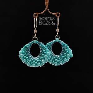 Világos türkiz kosárka fülbevaló - ékszer - fülbevaló - lógó fülbevaló - Meska.hu
