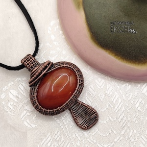 Malachit gomba medál antikolt vörösréz befoglalással - Meska.hu