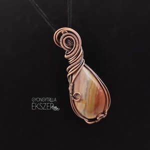 Jáspis medál antikolt vörösréz befoglalással - ékszer - nyaklánc - medál - Meska.hu