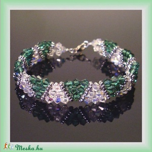 Swarovski  karkötő ezüst kapoccsal  SWK014.1, Ékszer, Karkötő, Gyöngyös karkötő, Ékszerkészítés, Gyöngyfűzés, gyöngyhímzés, Meska