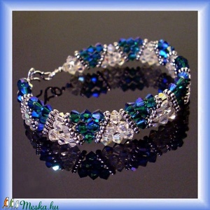 Swarovski  karkötő ezüst kapoccsal  SWK014.4, Ékszer, Karkötő, Gyöngyös karkötő, Ékszerkészítés, Gyöngyfűzés, gyöngyhímzés, Meska