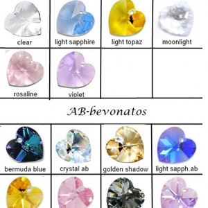 Swarovski szív medál  több színben 28mm  - kellékek & szerszámok - gyöngyfűzés kellékek - swarovski kristályok - Meska.hu