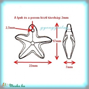  Ékszerkellék: Swarovski tengeri csillag 20mm-es több színben  - kellékek & szerszámok - gyöngyfűzés kellékek - swarovski kristályok - Meska.hu