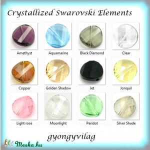 swarovski hosszában fúrt twist több színben 18mm - kellékek & szerszámok - gyöngyfűzés kellékek - swarovski kristályok - Meska.hu