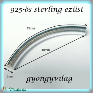 925-ös sterling ezüst ékszerkellék: köztes / gyöngy / dísz  EKÖ 47   - kellékek & szerszámok - gyöngyfűzés kellékek - fém köztesek - Meska.hu