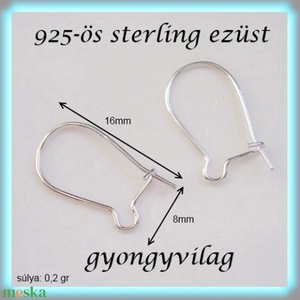 925-ös ezüst fülbevaló kapocs EFK K 08e - kellékek & szerszámok - ékszerkellék - fülbevaló kapocs - Meska.hu
