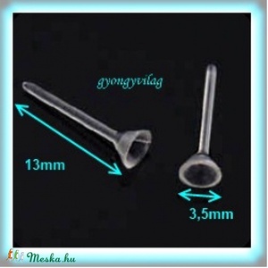 szilikon fülbevalóalap/shift  BFK 12-3,5 25pár/50db - kellékek & szerszámok - gyöngyfűzés kellékek - egyéb alkatrész - Meska.hu