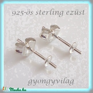 925-ös ezüst fülbevaló kapocs EFK B 12-5 - kellékek & szerszámok - gyöngyfűzés kellékek - egyéb alkatrész - Meska.hu