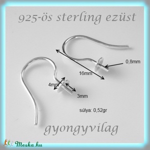 925-ös ezüst fülbevaló kapocs EFK A 12 - gyöngy, ékszerkellék - egyéb alkatrész - Meska.hu 925-ös ezüst fülbevaló kapocs EFK A 12 - gyöngy, ékszerkellék - egyéb alkatrész - Meska.hu