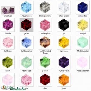 Swarovski kristály gyöngy: kocka 4mm-es több színben SW5601-4 4db/csomag - kellékek & szerszámok - gyöngyfűzés kellékek - swarovski kristályok - Meska.hu