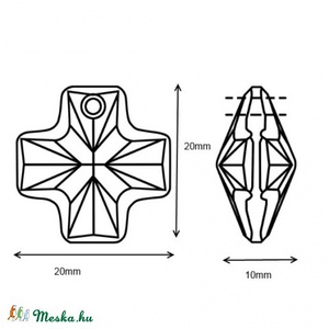 Ékszerkellék: Swarovski kereszt 20mm több színben - gyöngy, ékszerkellék - swarovski kristályok - Meska.hu