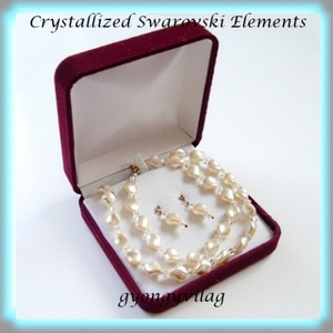 Swarovski kristály  szett 925-ös sterling ezüst  SSZE-SW04, Ékszer, Ékszerszett, Ékszerkészítés, Gyöngyfűzés, gyöngyhímzés, MESKA