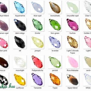Swarovski kristály medál: briolett csepp (6010) 11mm-es több színben SW6010-11 - kellékek & szerszámok - gyöngyfűzés kellékek - swarovski kristályok - Meska.hu