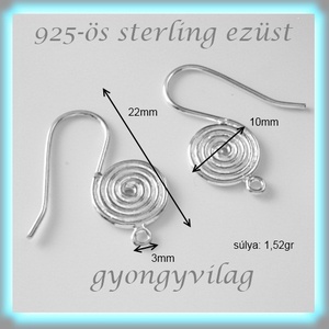 925-ös finomságú sterling ezüst fülbevaló kapocs EFK A 35 - gyöngy, ékszerkellék - egyéb alkatrész - Meska.hu 925-ös finomságú sterling ezüst fülbevaló kapocs EFK A 35 - gyöngy, ékszerkellék - egyéb alkatrész - Meska.hu