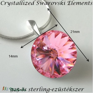 Swarovski 925-ös sterling ezüst bevizsgált rivoli 14  - ékszer - nyaklánc - medálos nyaklánc - Meska.hu