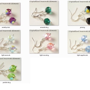 Swarovski kristály fülbevaló -8mm-es AB-s gömb  több színben  - ékszer - fülbevaló - lógó fülbevaló - Meska.hu