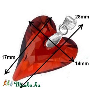 Swarovski kristály medál -17mm-es wild szív  több színben  - ékszer - nyaklánc - medál - Meska.hu