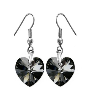 Swarovski kristály fülbevaló -10mm-es AB-s szív több színben  - ékszer - fülbevaló - lógó fülbevaló - Meska.hu