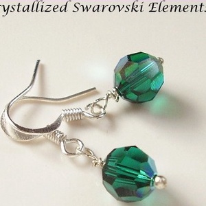 Swarovski kristály fülbevaló -8mm-es AB-s gömb  több színben  - ékszer - fülbevaló - lógó fülbevaló - Meska.hu