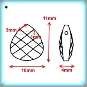 Swarovski kristály medál: briolett szív 11mm keresztben fúrt több szín SW6012-11 - kellékek & szerszámok - gyöngyfűzés kellékek - swarovski kristályok - Meska.hu