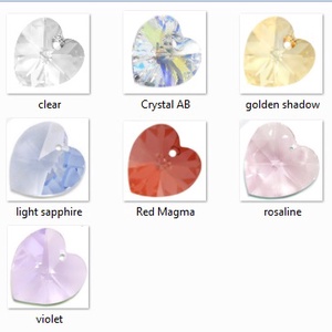 Swarovski szív medál  több színben 40mm GYSWM SZ40  - kellékek & szerszámok - gyöngyfűzés kellékek - swarovski kristályok - Meska.hu