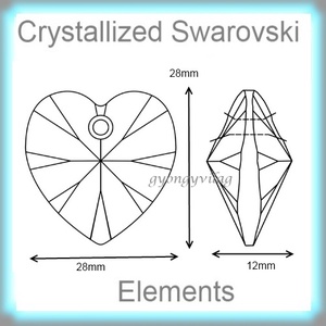 Swarovski szív medál  több színben 28mm  - kellékek & szerszámok - gyöngyfűzés kellékek - swarovski kristályok - Meska.hu