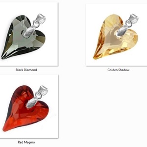 Swarovski kristály medál -17mm-es wild szív  több színben  - ékszer - nyaklánc - medál - Meska.hu