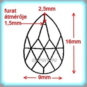 Ékszerkellék: Swarovski csepp 16mm-es több színben SW6106-16 - gyöngy, ékszerkellék - swarovski kristályok - Meska.hu