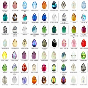 Swarovski kristály fülbevaló -16mm-es  csepp  több színben  - ékszer - fülbevaló - lógó csepp fülbevaló - Meska.hu