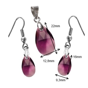 Swarovski kristály 16-22 mm-es csepp szett több színben - ékszer - ékszerszett - Meska.hu