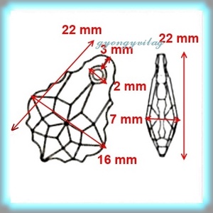Ékszerkellék: Swarovski kristály barokk medál 22mm-es  több színben  SW6090-22 - kellékek & szerszámok - gyöngyfűzés kellékek - swarovski kristályok - Meska.hu
