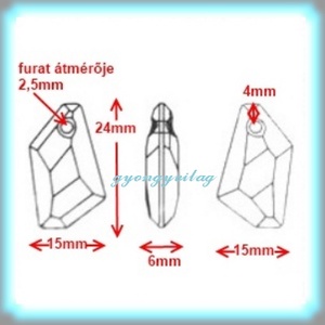 Ékszerkellék: Swarovski DE-ART  24mm-es több színben - gyöngy, ékszerkellék - swarovski kristályok - Meska.hu