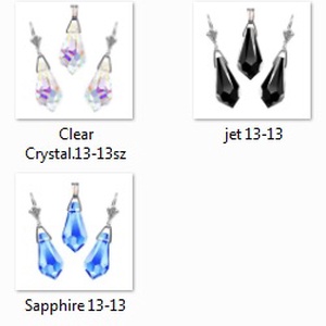 Ékszerek-szettek: Swarovski csepp fülbevaló-medál, ezüstözött kapoccsal SSZEB-SW6000-SZ13-13, Ékszer, Ékszerszett, Ékszerkészítés, Gyöngyfűzés, gyöngyhímzés, Meska