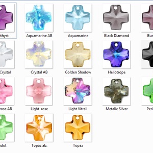 Ékszerkellék: Swarovski kereszt 20mm több színben - gyöngy, ékszerkellék - swarovski kristályok - Meska.hu