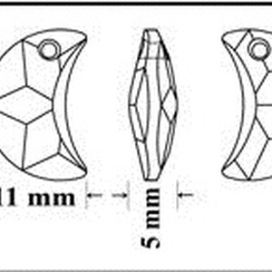 Ékszerkellék: Swarovski hold 16mm-es  light topaz - gyöngy, ékszerkellék - swarovski kristályok - Meska.hu