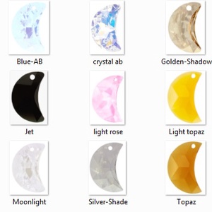 Swarovski kristály medál -16mm-es hold több színben - ékszer - nyaklánc - medál - Meska.hu