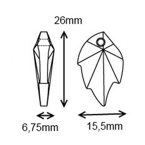Ékszerkellék: Swarovski levél 26mm-es több színben SW6735 - kellékek & szerszámok - gyöngyfűzés kellékek - swarovski kristályok - Meska.hu