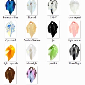Ékszerkellék: Swarovski levél 26mm-es több színben SW6735 - kellékek & szerszámok - gyöngyfűzés kellékek - swarovski kristályok - Meska.hu