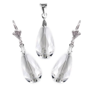 Swarovski kristály 24-24mm-es  csepp szett , Ékszer, Ékszerszett, Ékszerkészítés, Gyöngyfűzés, gyöngyhímzés, Meska