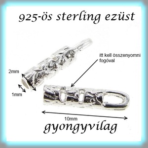 925-ös ezüst  lánckapocsvég 1mm-es 2db/cs ELK V 11 - kellékek & szerszámok - gyöngyfűzés kellékek - egyéb alkatrész - Meska.hu