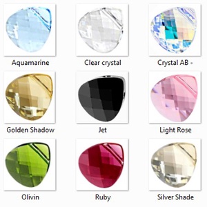 Swarovski kristály medál: briolett szív 11mm keresztben fúrt több szín SW6012-11 - kellékek & szerszámok - gyöngyfűzés kellékek - swarovski kristályok - Meska.hu
