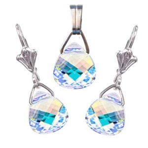 Swarovski kristály 11-11mm-es briolett szív szett  - ékszer - ékszerszett - Meska.hu