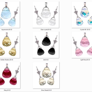 Swarovski kristály 11-15,5mm-es briolett szív szett több színben - ékszer - ékszerszett - Meska.hu