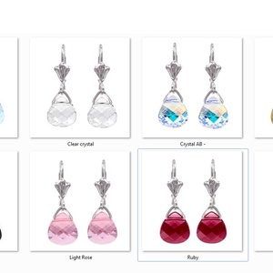 Swarovski kristály fülbevaló -11mm-es briolett szív több színben  - ékszer - fülbevaló - lógó csepp fülbevaló - Meska.hu