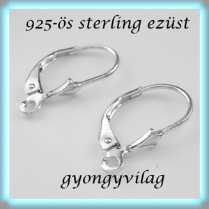 925-ös sterling ezüst ékszerkellék: fülbevaló kapocs, biztonsági-francia kapcsos EFK K 09 - kellékek & szerszámok - gyöngyfűzés kellékek - egyéb alkatrész - Meska.hu