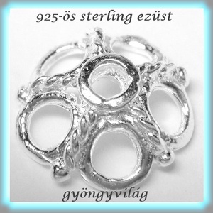 925-ös sterling ezüst ékszerkellék: gyöngykupak EGYK 11, Kellékek & szerszámok, Gyöngyfűzés kellékek, Fém köztesek, Ékszerkészítés, Ékszerkészítés, MESKA