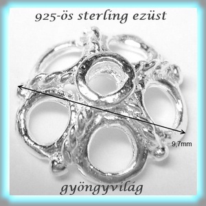 925-ös sterling ezüst ékszerkellék: gyöngykupak EGYK 11 - kellékek & szerszámok - gyöngyfűzés kellékek - fém köztesek - Meska.hu